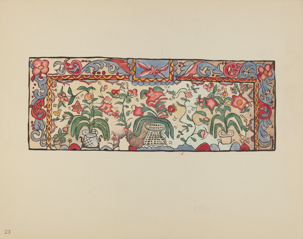 Plate 23: Painting on Buckskin: From Portfolio "Spanish Colonial Designs of New Mexico" by American 20th Century
