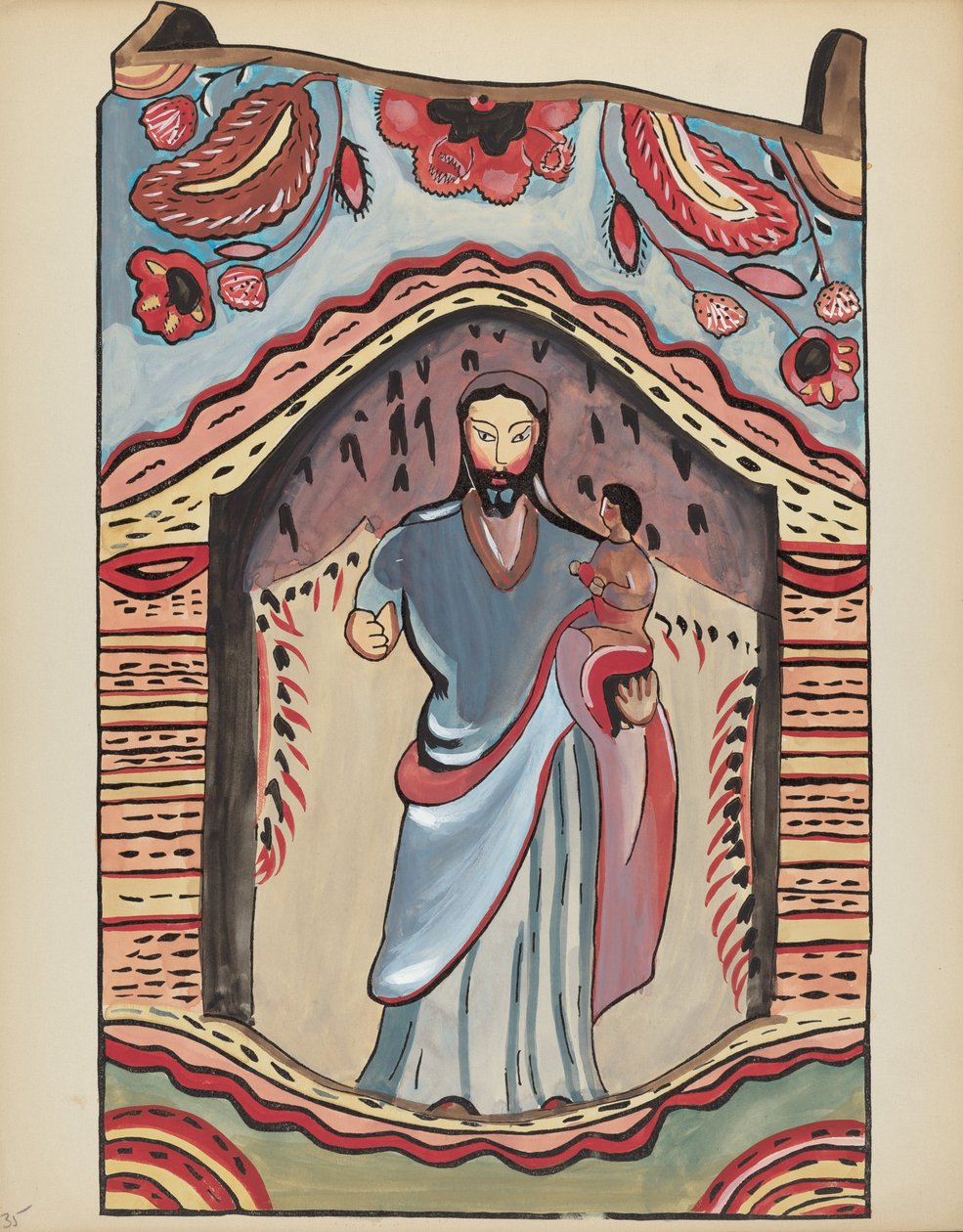 Plate 35: Saint Joseph in Wooden Niche: From Portfolio "Spanish Colonial Designs of New Mexico" by American 20th Century