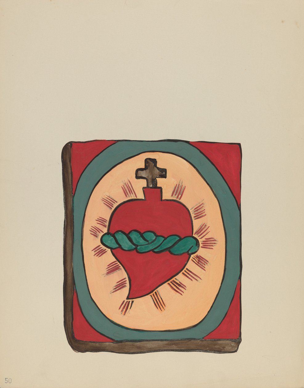 Plate 50: Sacred Heart: From Portfolio "Spanish Colonial Designs of New Mexico" by American 20th Century