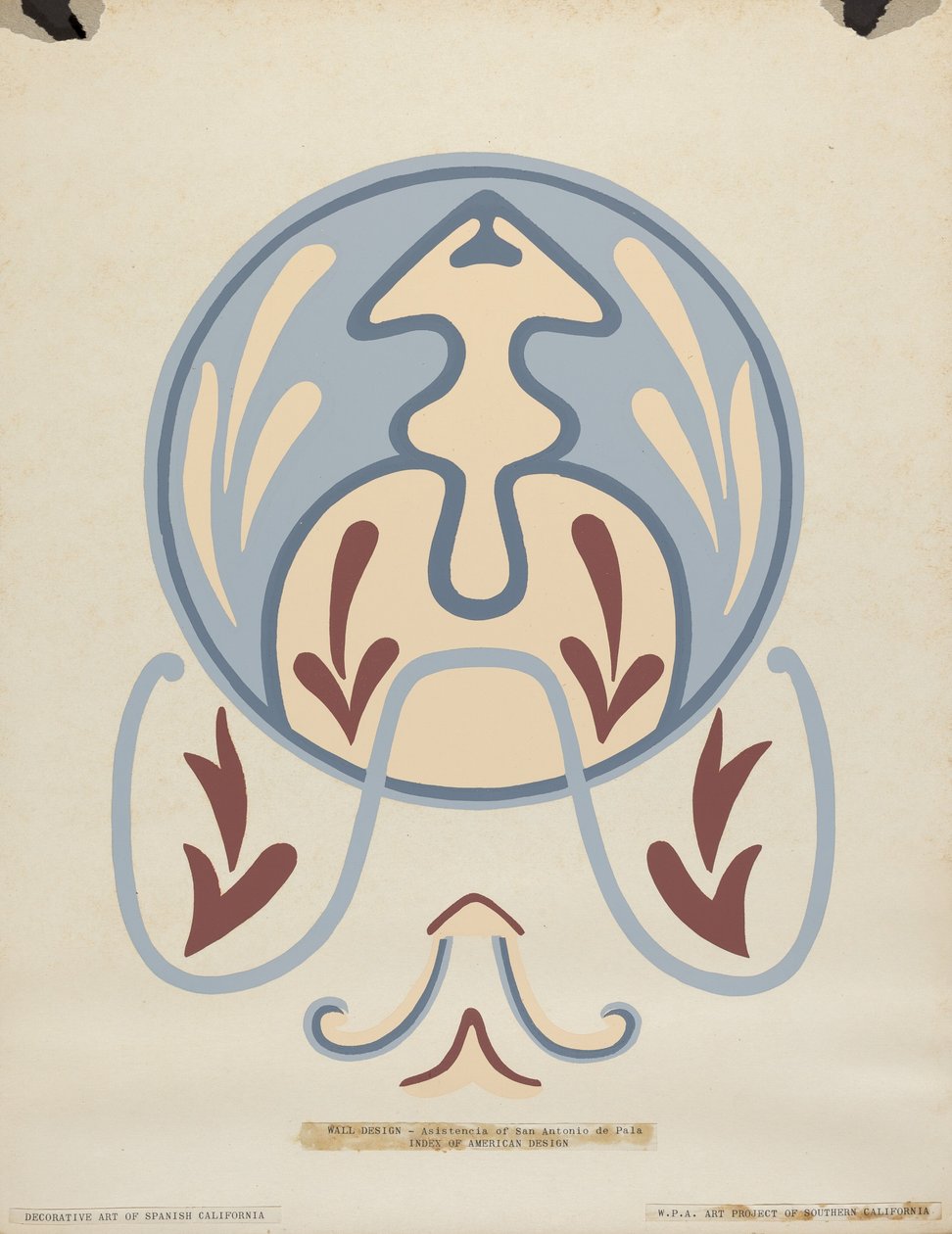 Wall Design - Asistencia of San Antonio de Pala From the Portfolio: "Decorative Art of Spanish California" by American 20th Century