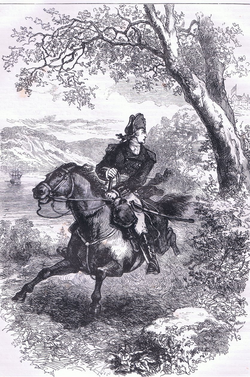 Escape of Benedict Arnold, illustration from Cassells History of the United States by American English school