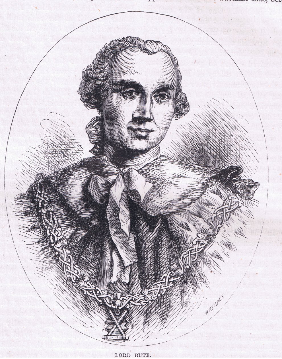Lord Bute, illustration from Cassells History of the United States by American English school