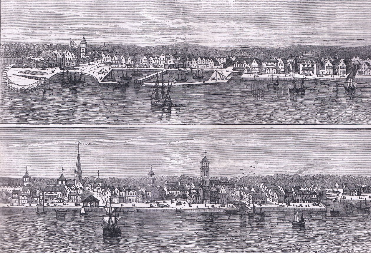 New York in the middle of the nineteenth century, illustration from Cassells History of the United States by American English school