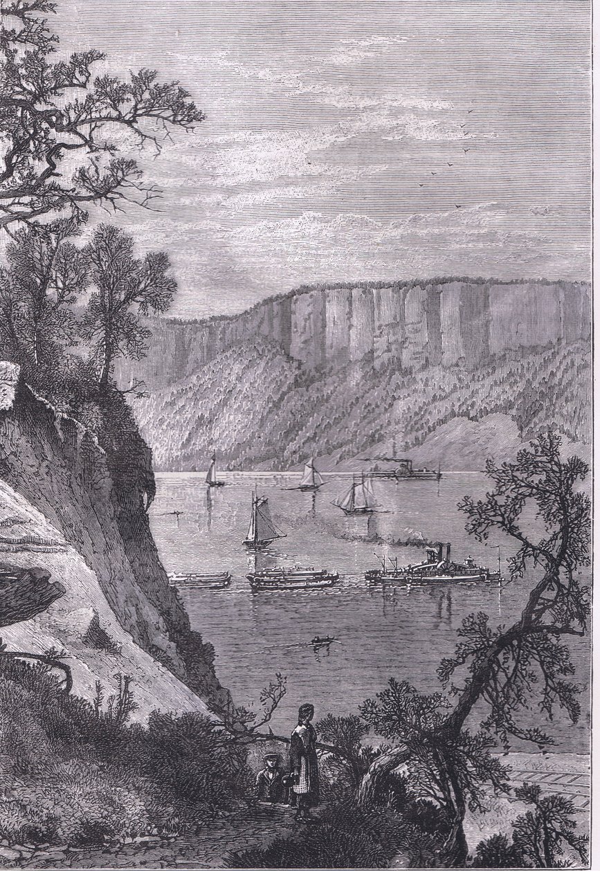 The Palisades of the Hudson, illustration from Cassells History of the United States published by Cassell, Petter & Galpin, c.1900 by American English school