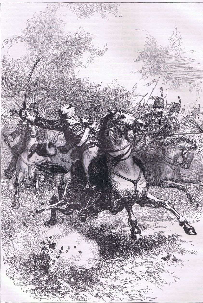 The charge of the Pulaski, illustration from Cassells History of the United States published by Cassell, Petter & Galpin, c.1900 by American English school