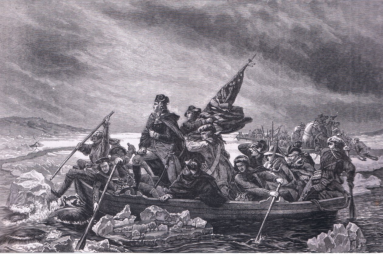 Washington crossing the Delaware, illustration from Cassells History of the United States published by Cassell, Petter & Galpin, c.1900 by American English school