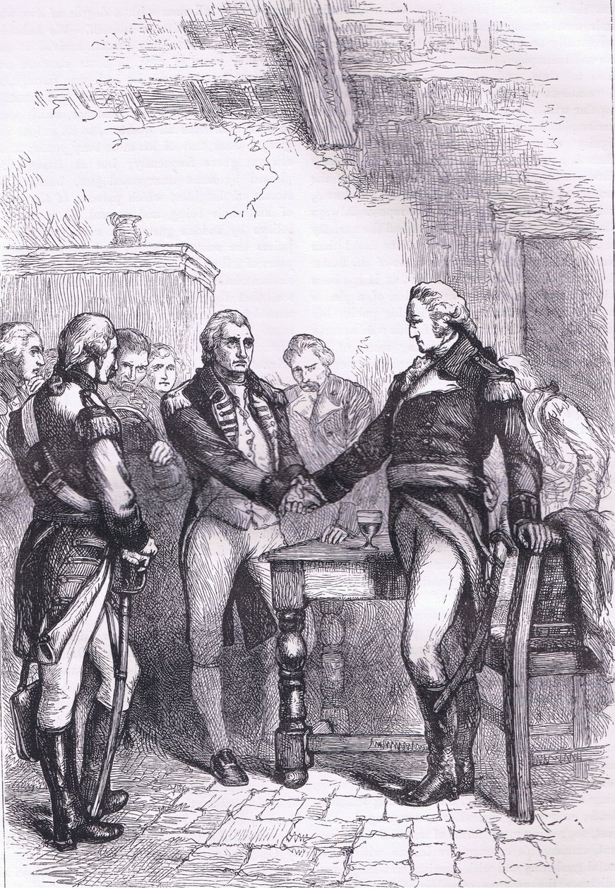 Washington taking leave of his old comrades, illustration from Cassells History of the United States by American English school