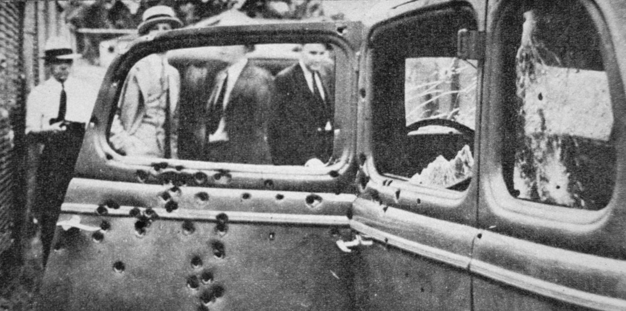 Bonnie and Clyde's bullet-riddled car