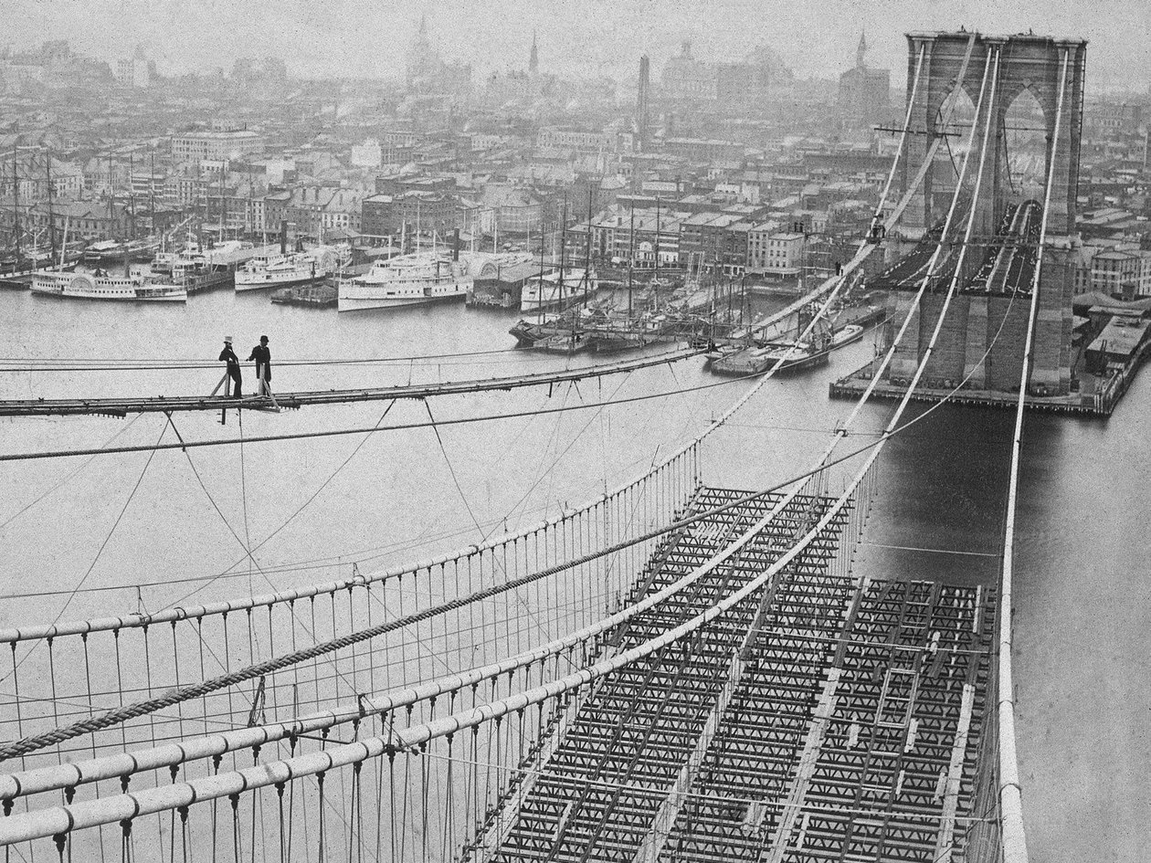 Brooklyn Bridge, 1883 by American Photographer