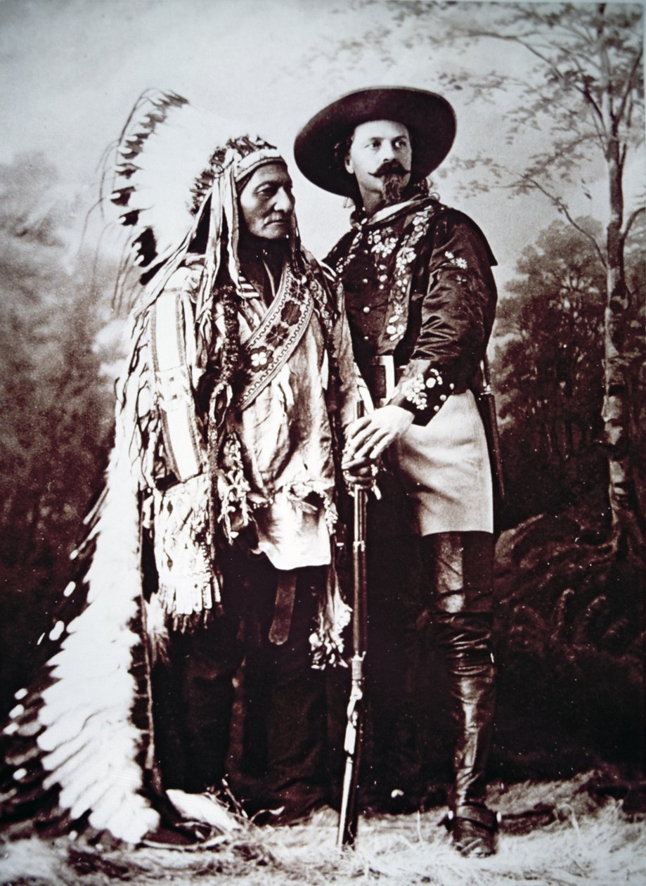 Chief Sitting Bull on tour with Buffalo Bill Cody and his Wild West Show by American Photographer