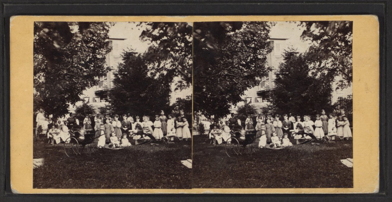 Children and playground, Oneida Community, New York State, c.1870 by American Photographer