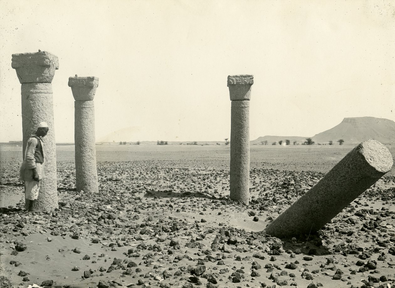 Columns from Coptic Church, Seen from West, Sai Island, Egypt by American Photographer