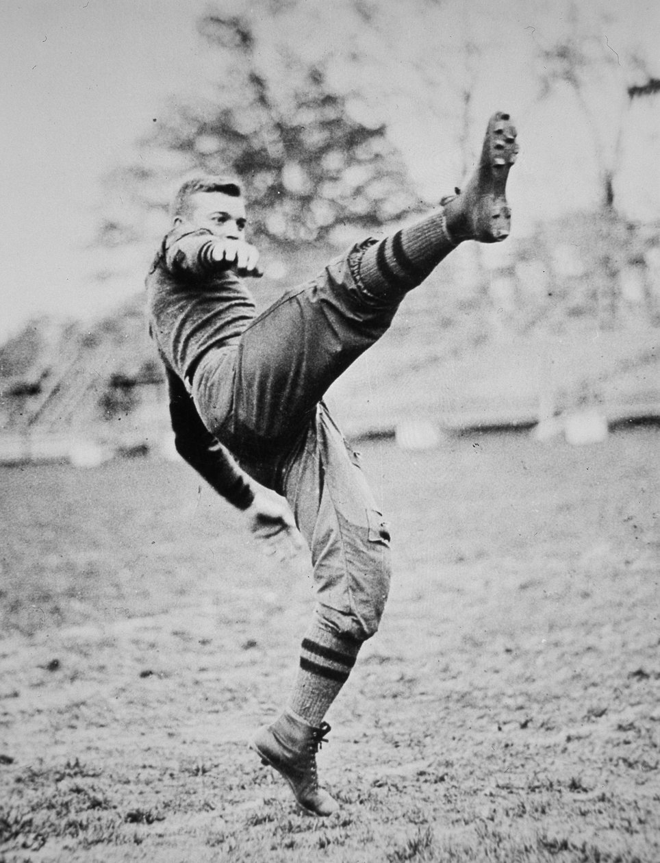 Dwight D. Eisenhower as a cadet footballer at West Point Academy, New York by American Photographer