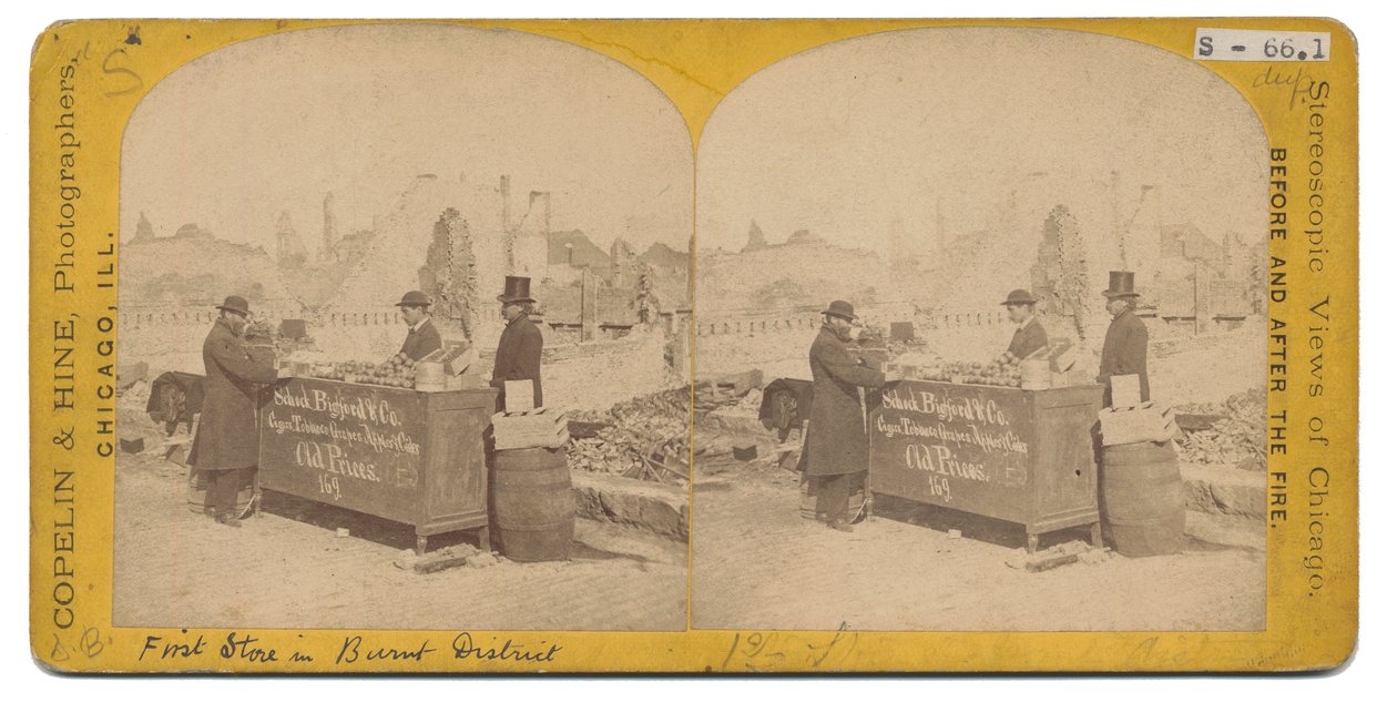 First Store in the Burnt District, 1871 by American Photographer