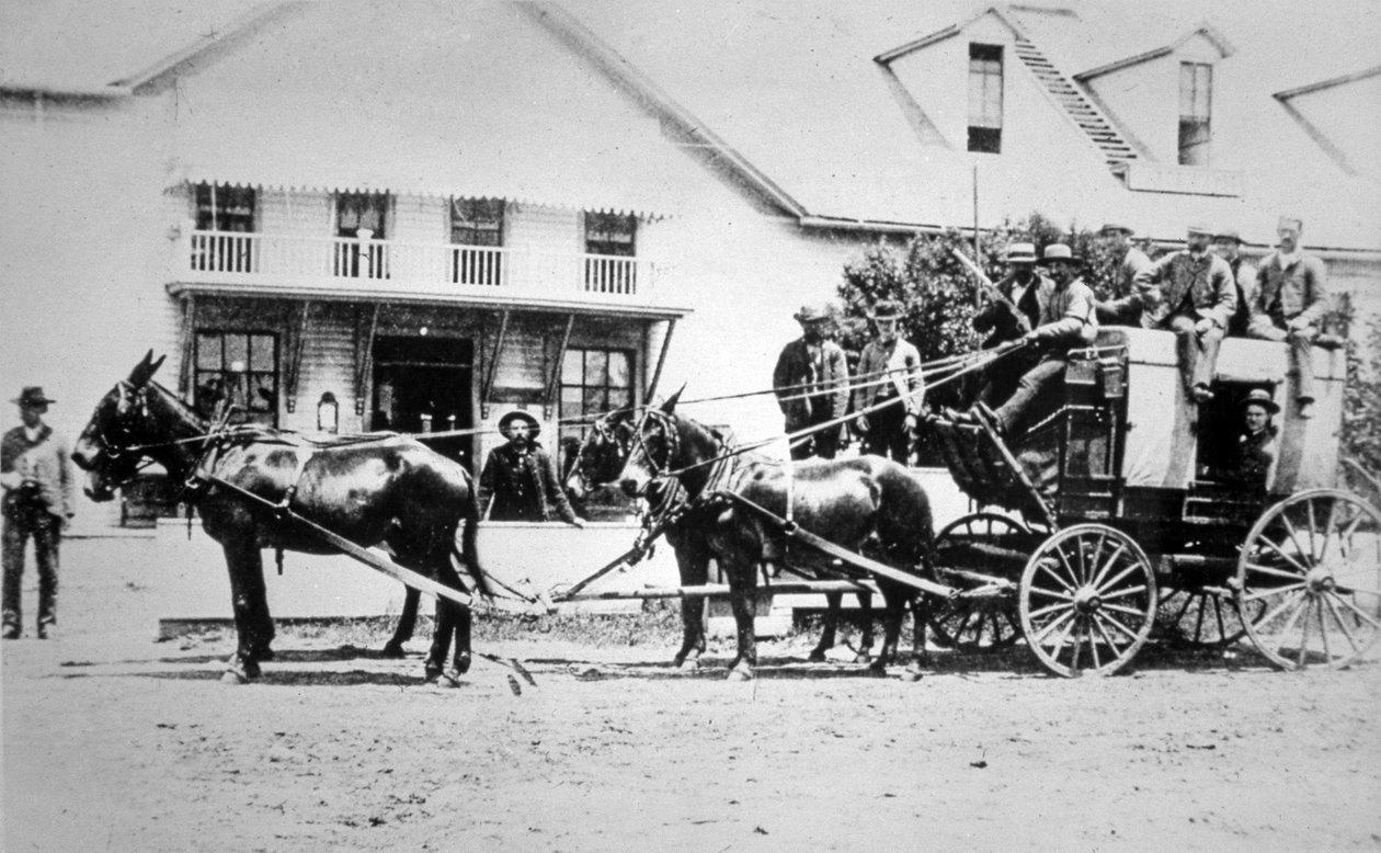 Fully-Loaded Stagecoach of the Old West, c.1885 by American Photographer