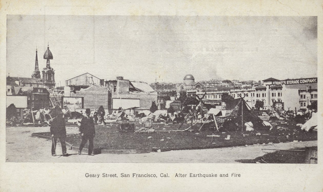 Geary Street, San Francisco, After the Earthquake and Fire by American Photographer