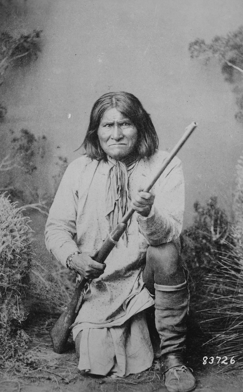 Geronimo holding a rifle, 1884 by American Photographer