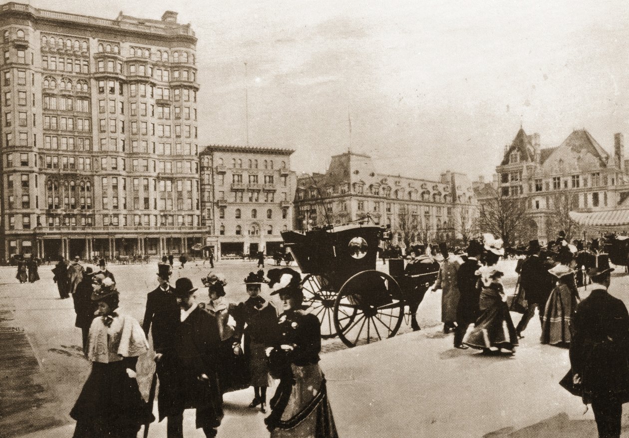 In front of the Plaza Hotel, New York City, 1896 by American Photographer