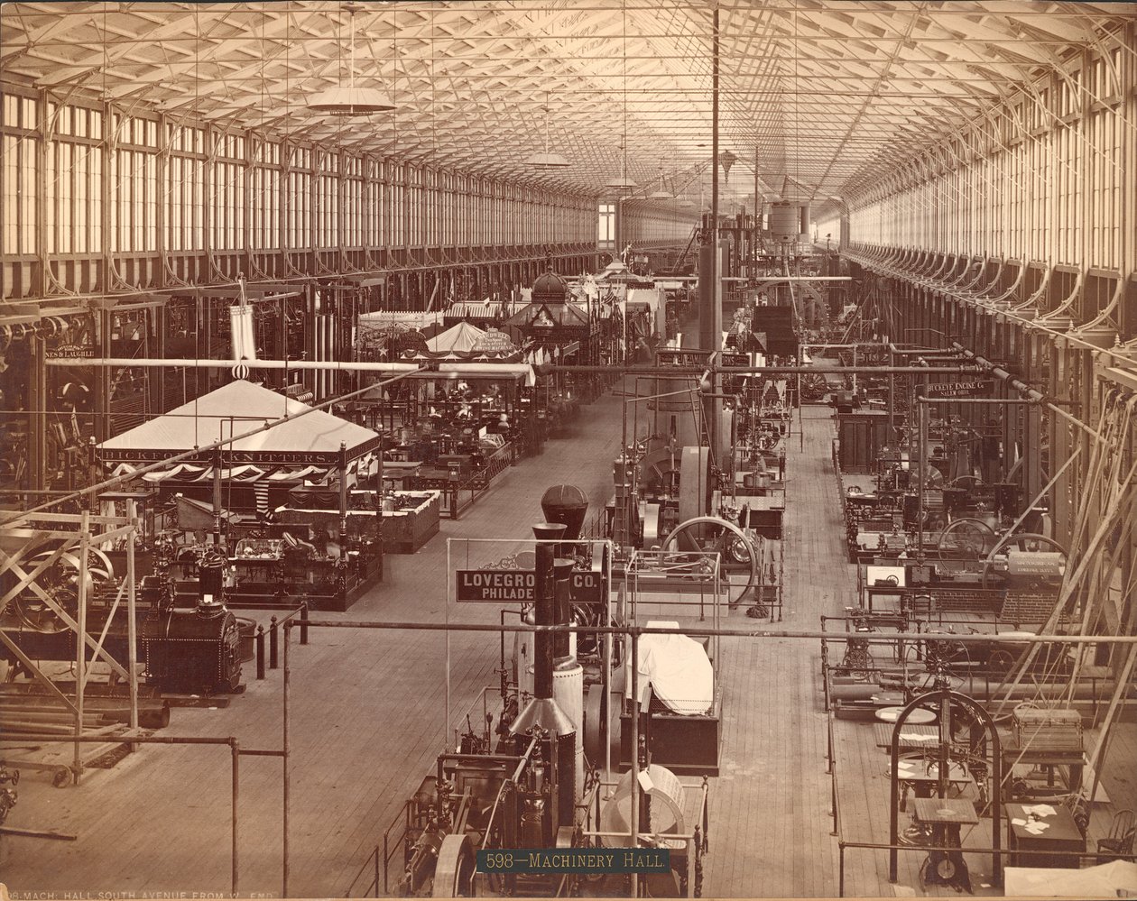 Machinery Hall, South Avenue, Philadelphia Centennial International Exhibition, 1876 by American Photographer