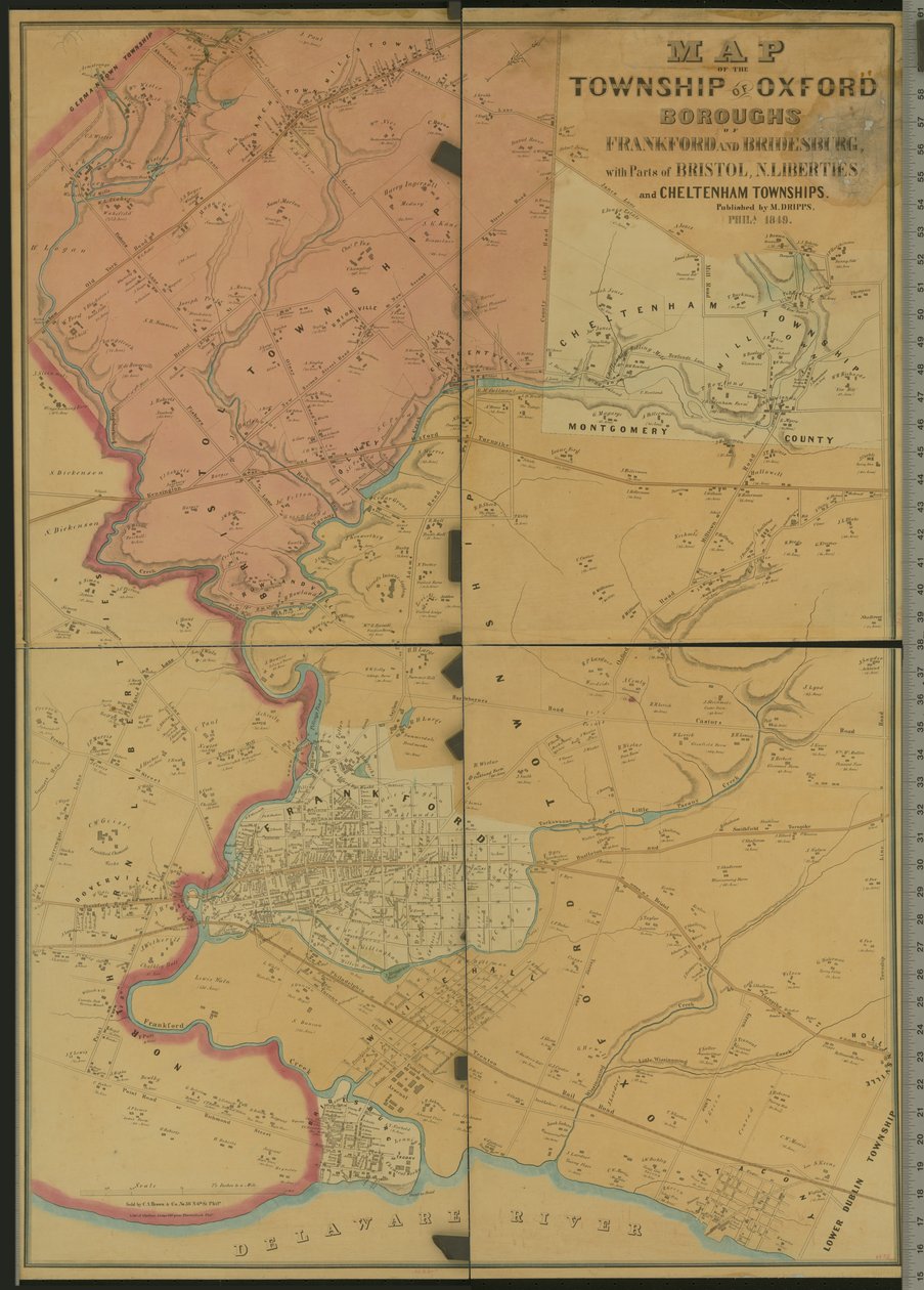 Map of the Township of Oxford, Boroughs of Frankford & Bridesburg with Parts of Bristol, N. Liberties and Cheltenham Townships, 1849 by American Photographer