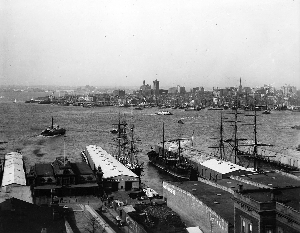 Panorama of New York Harbour, before 1900 by American Photographer