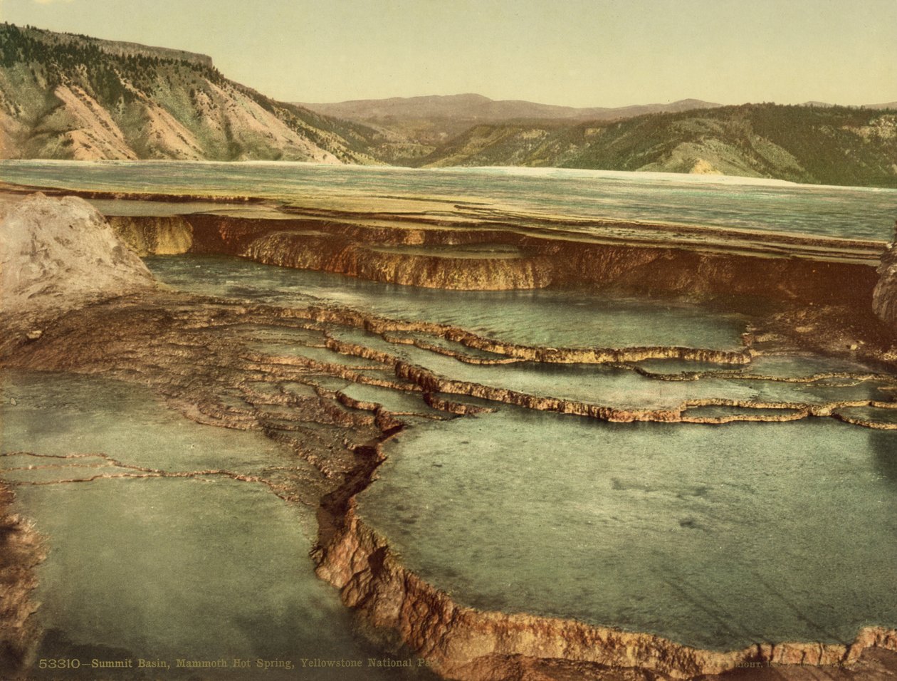 Summit Basin, Mammoth Hot Spring, Yellowstone National Park by American Photographer