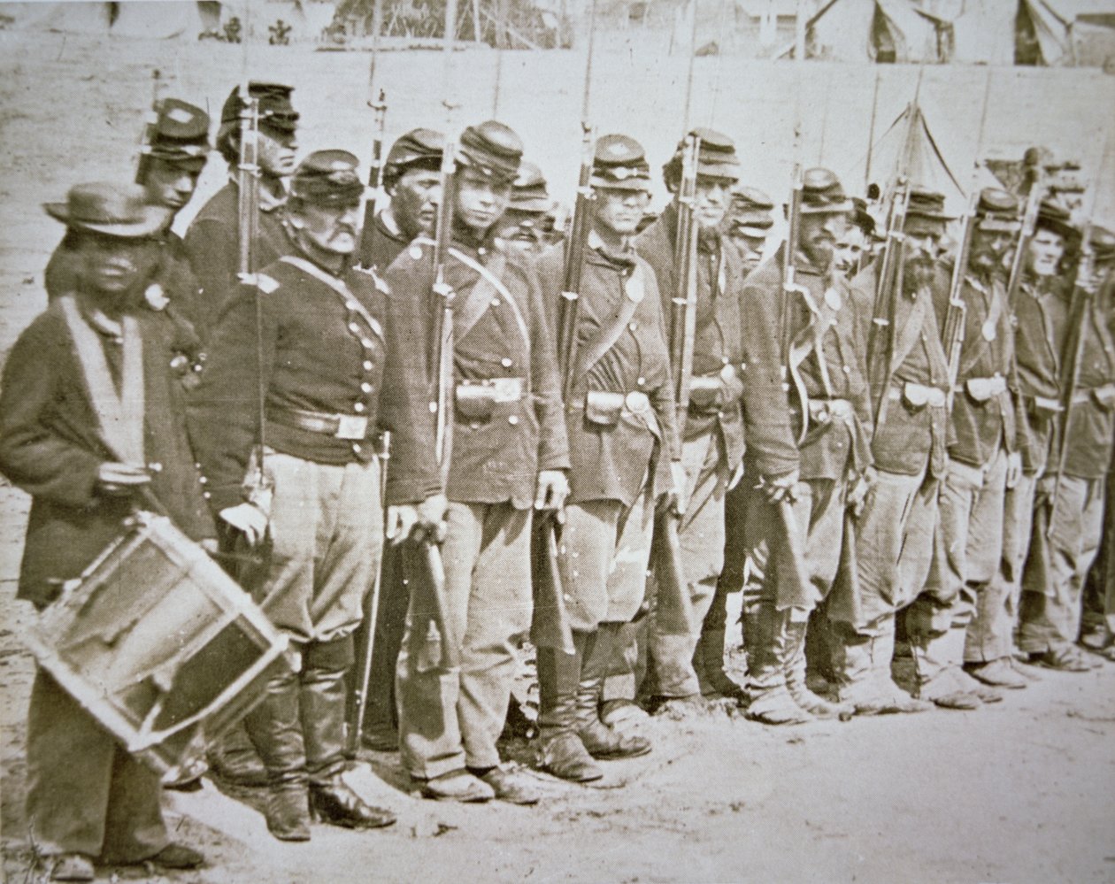 The Sixth Maine Infantry Regt. Union Army, on parade after the Battle of Fredericksburg by American Photographer