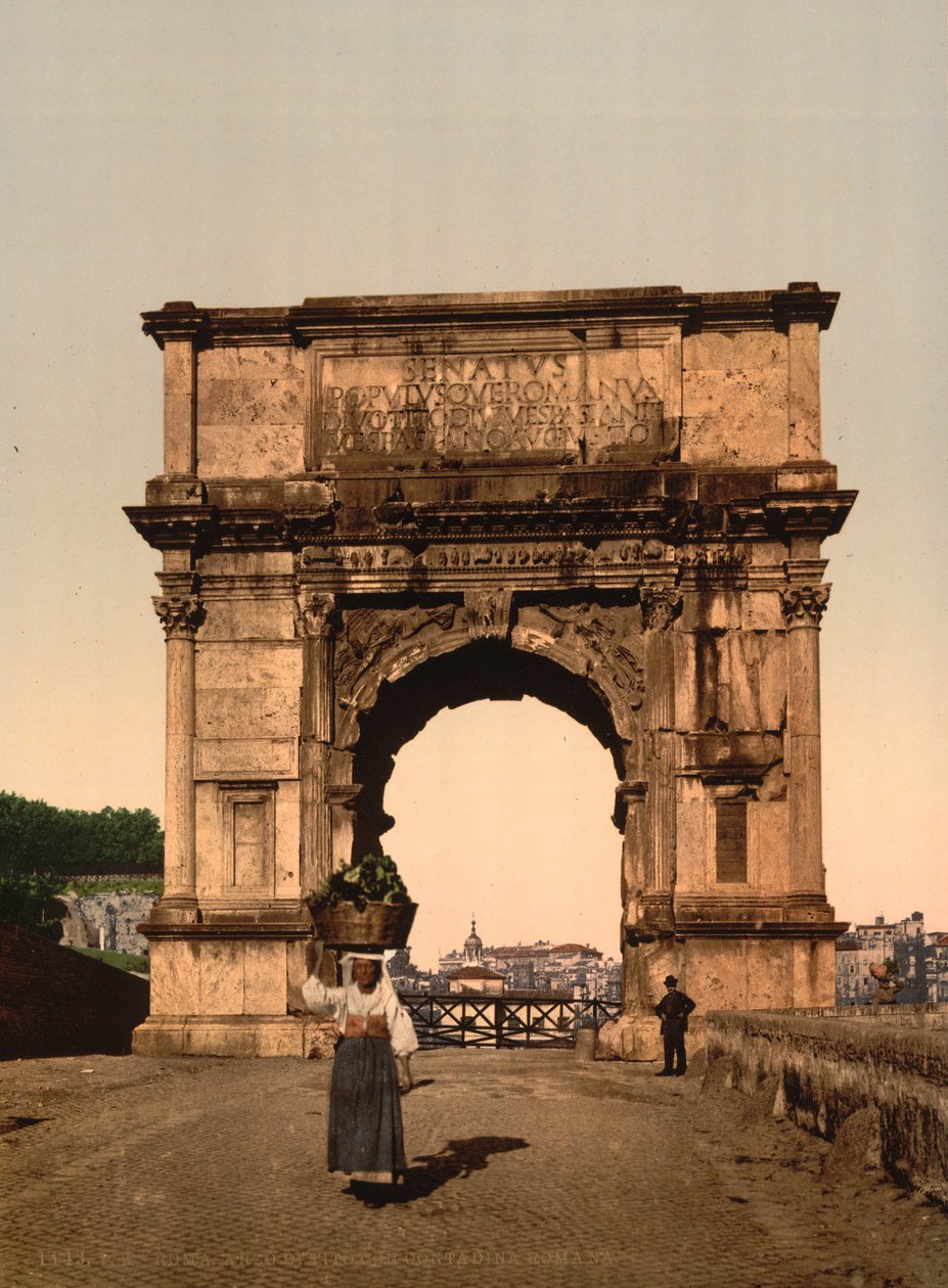 The Triumphal Arch of Titus, Rome, c.1890-1900 by American Photographer