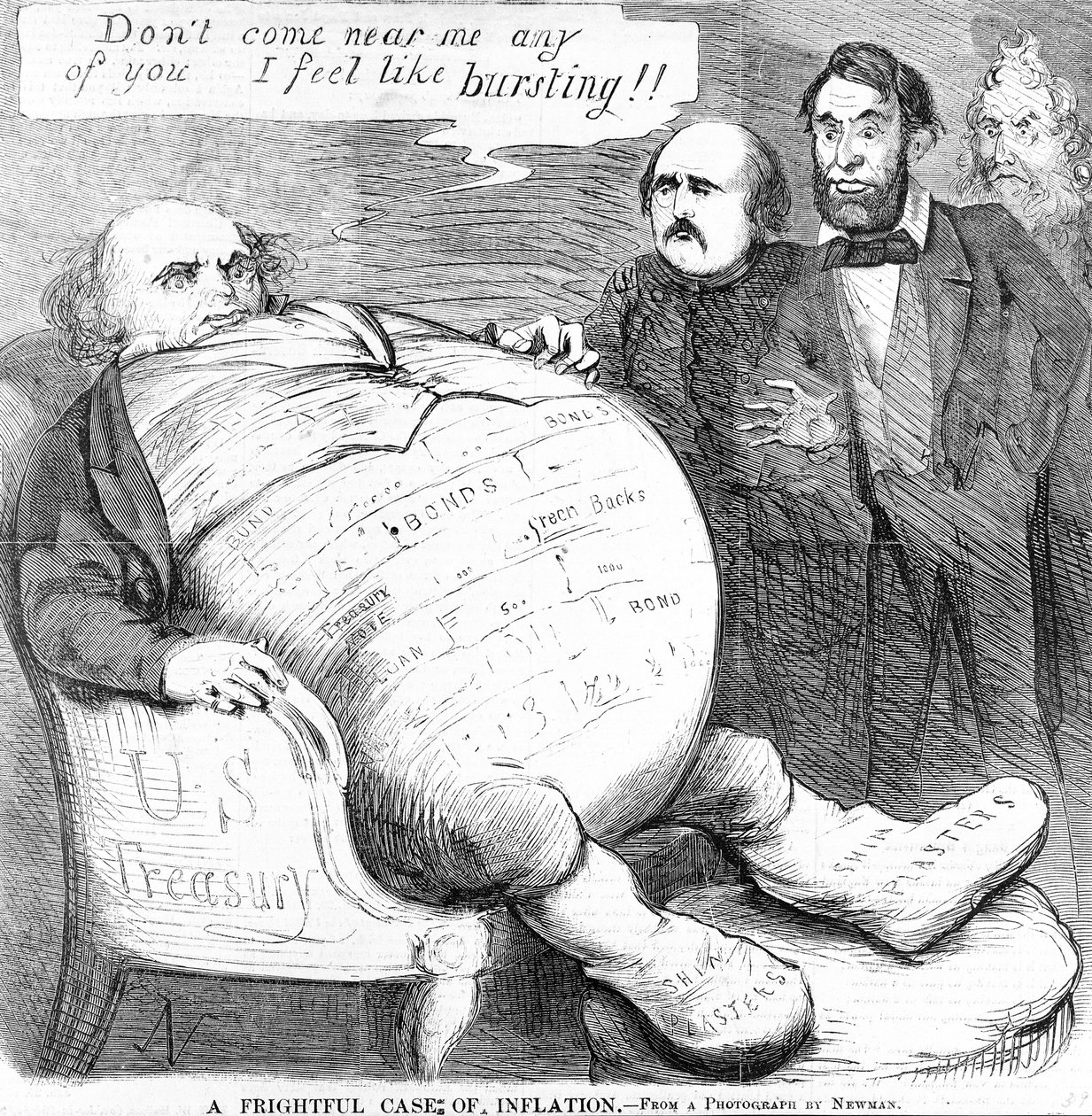 A Frightful Case of Inflation, c.1863 by American School