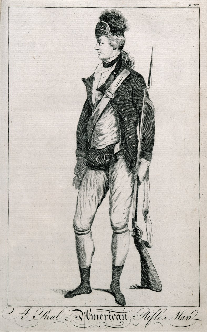 A Real American Rifleman, page 212 from Impartial History of the War by American School