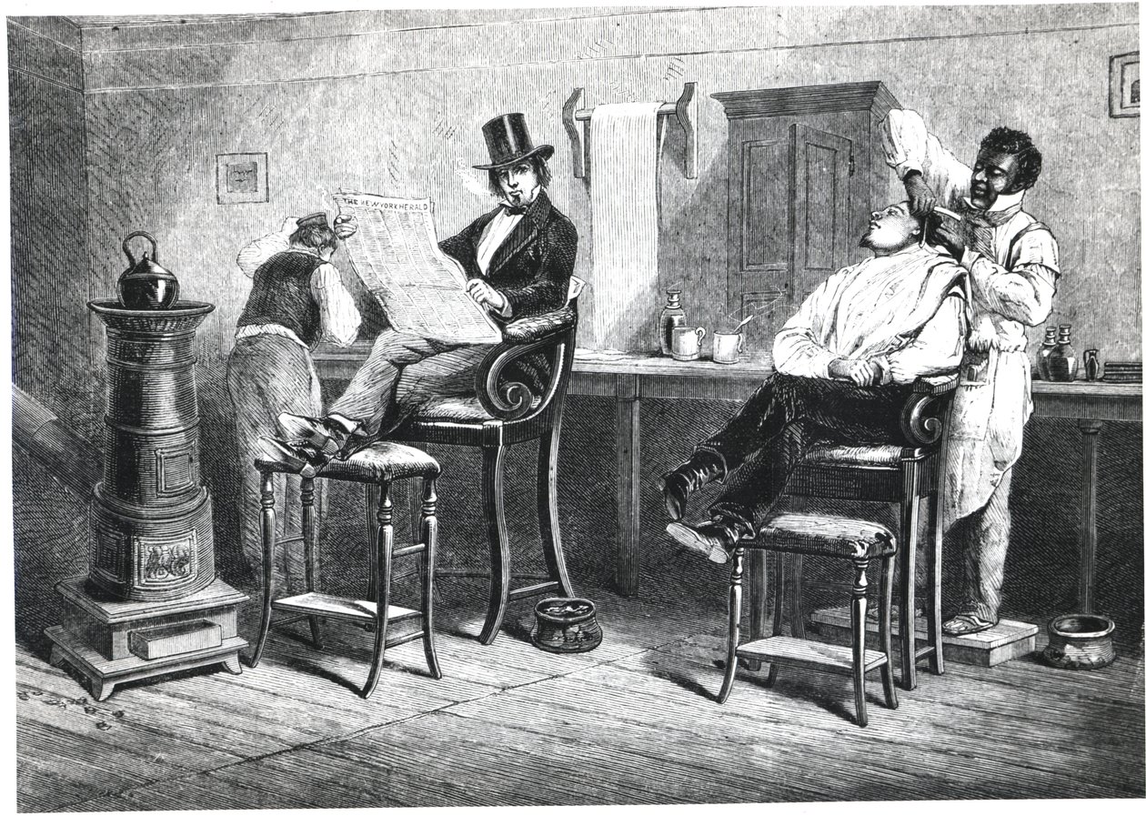 A Richmond Barbers Shop, 1861 by American School