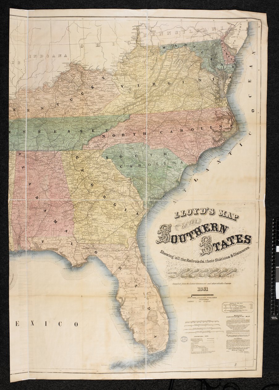 A map of the Southern States of North America by American School