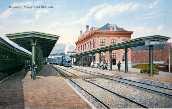 A postcard of Western Maryland Station, Cumberland, Maryland by American School