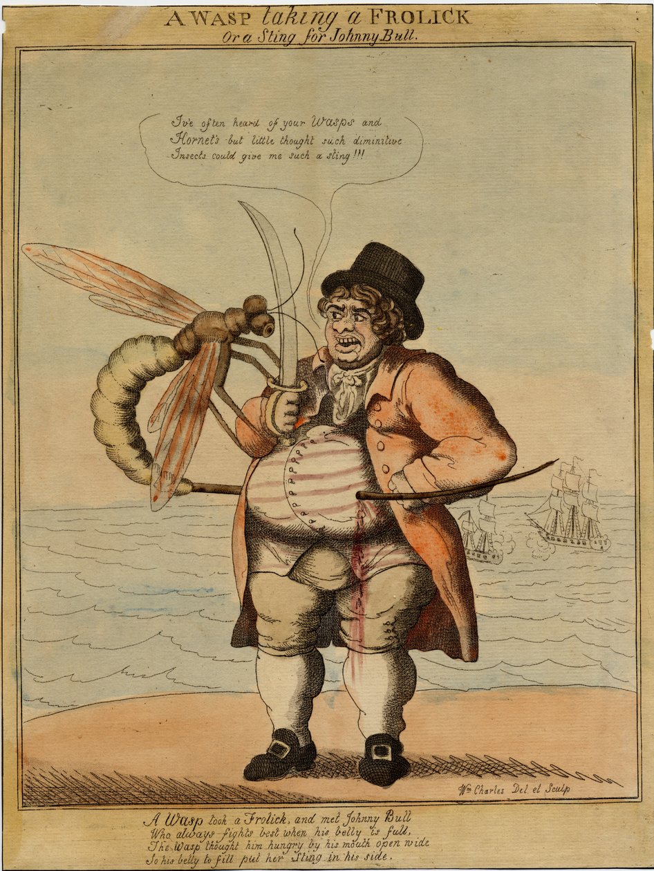 A wasp taking a frolick by American School