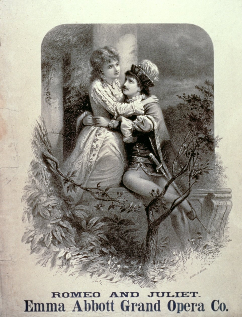 Advertisement for Romeo And Juliet, Starring Emma Abbott, Grand Opera Company by American School