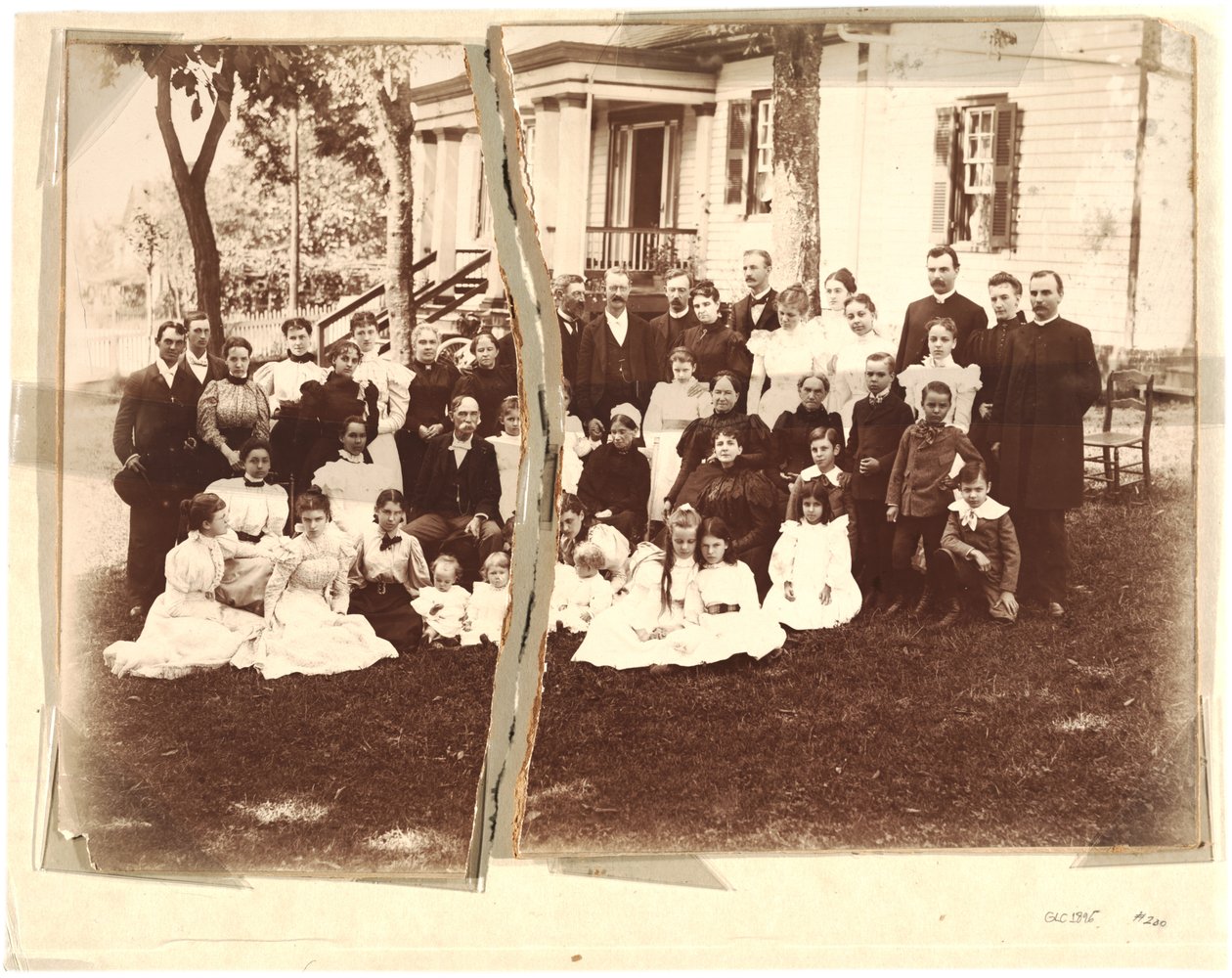 Albumen of Archer family (sepia photo) by American School