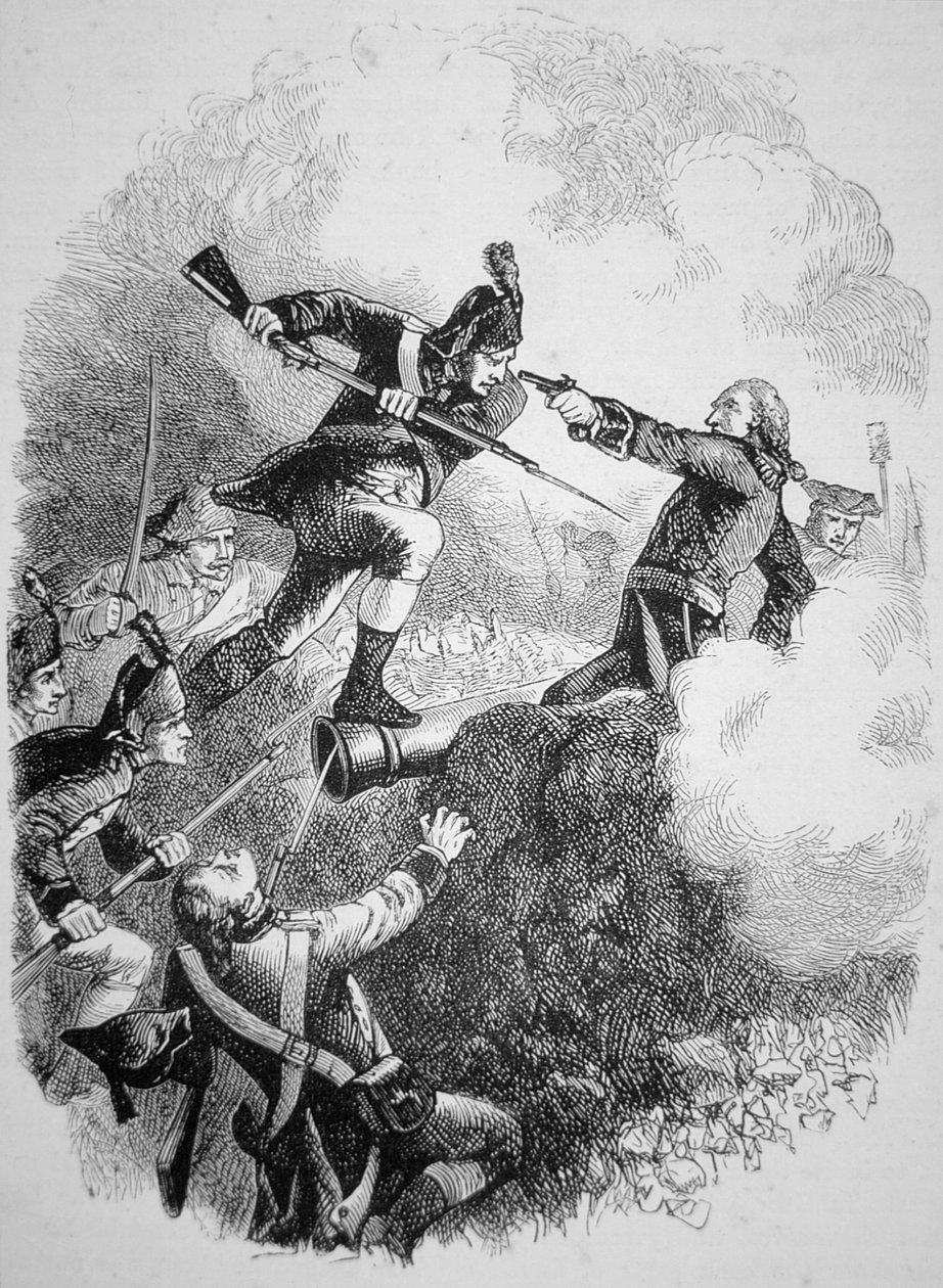 American General Anthony Wayne capturing the British stronghold at Stony Point with a daring bayonet attack in July 1779 by American School