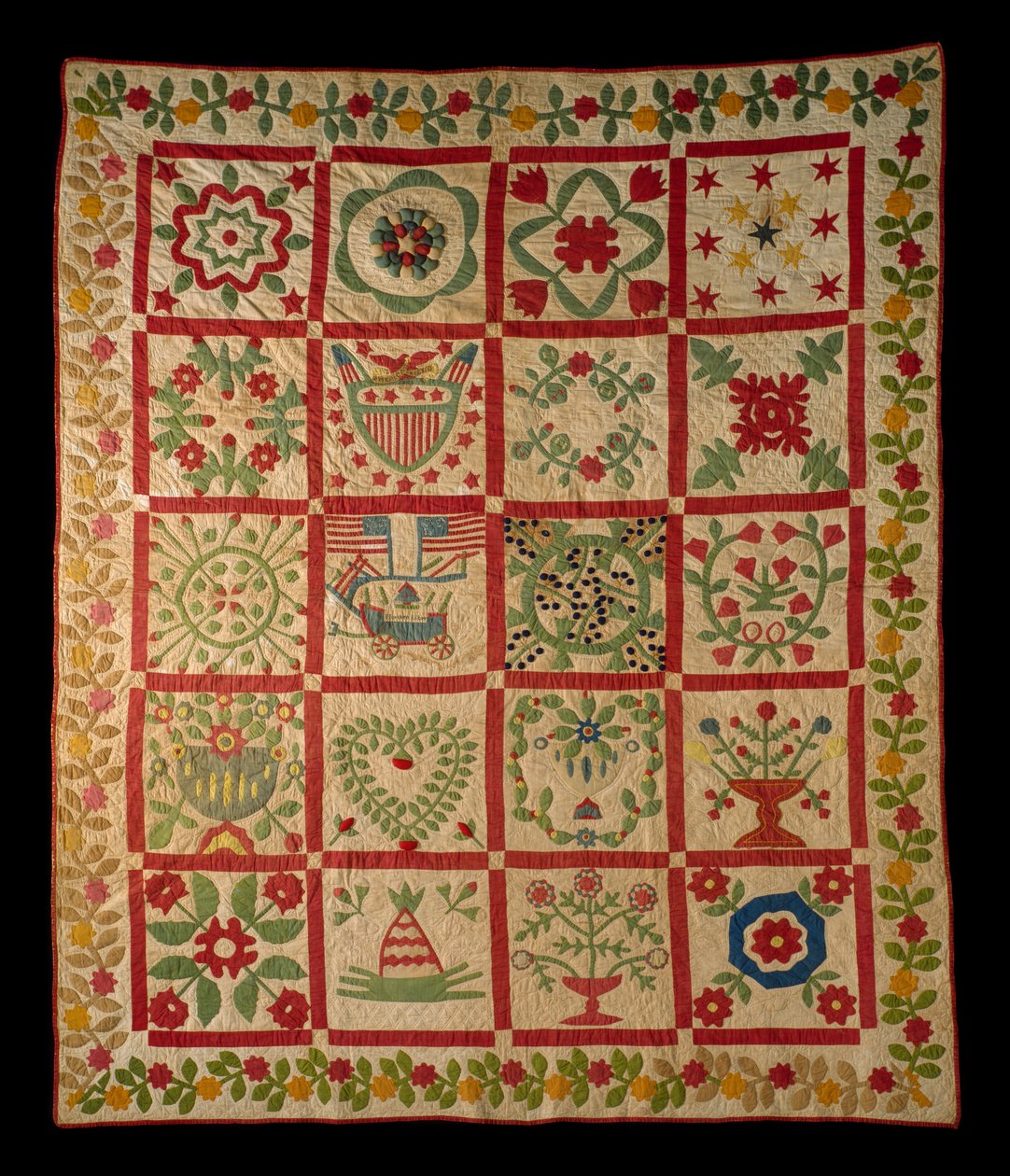Applique Album Quilt, L & M by American School