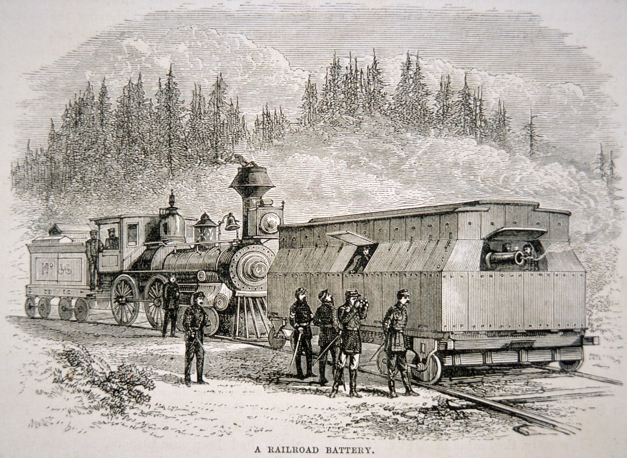 Armoured gun battery of the Federal Army by American School