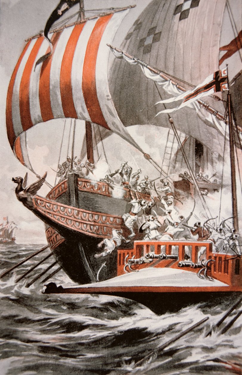 Arouji, Brother of Barbarossa, Attacks the Treasure Galleys of Pope Julius II, in 1504 by American School