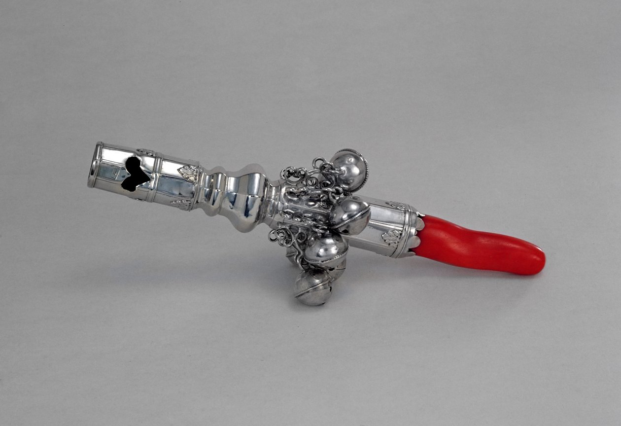 Baby rattle, Colonial Period, c.1770 by American School