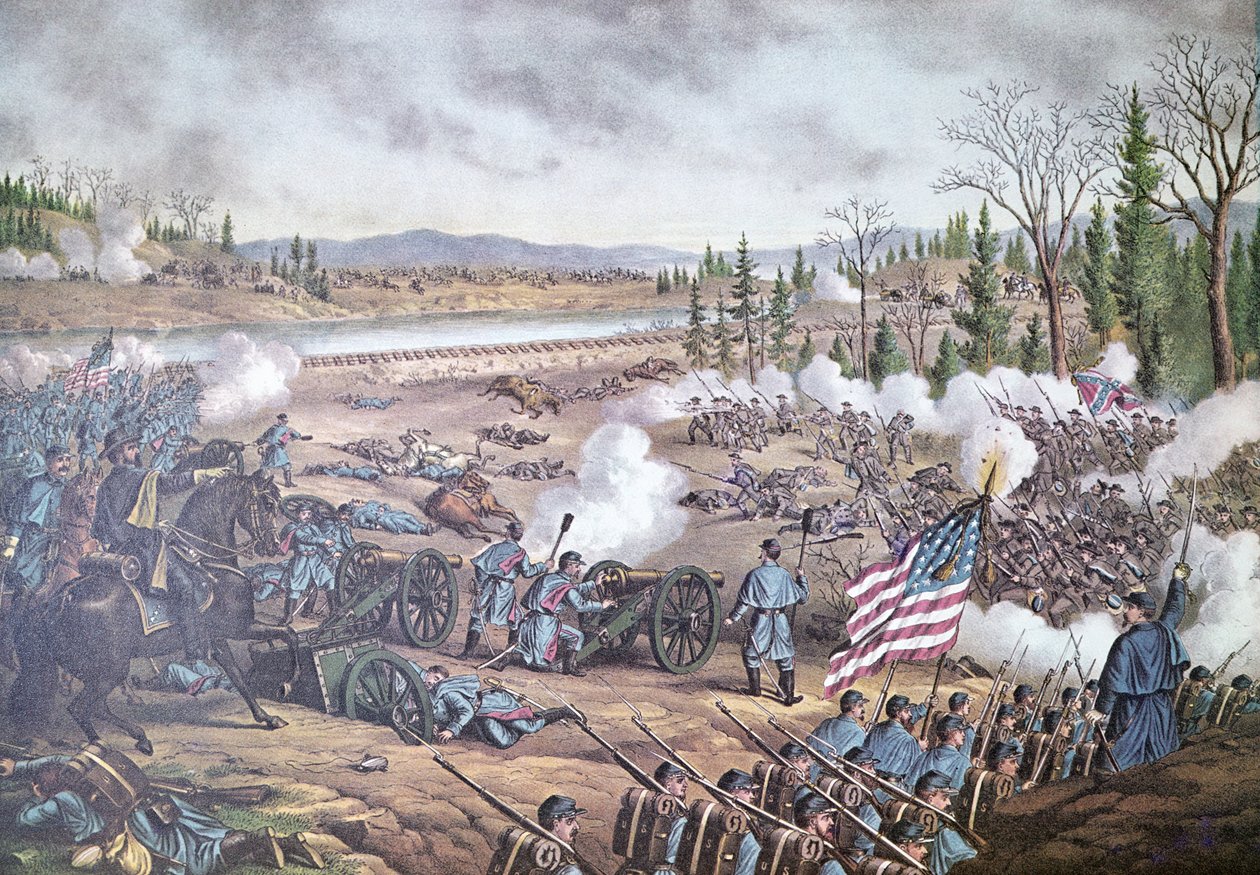 Battle of Stone River by American School