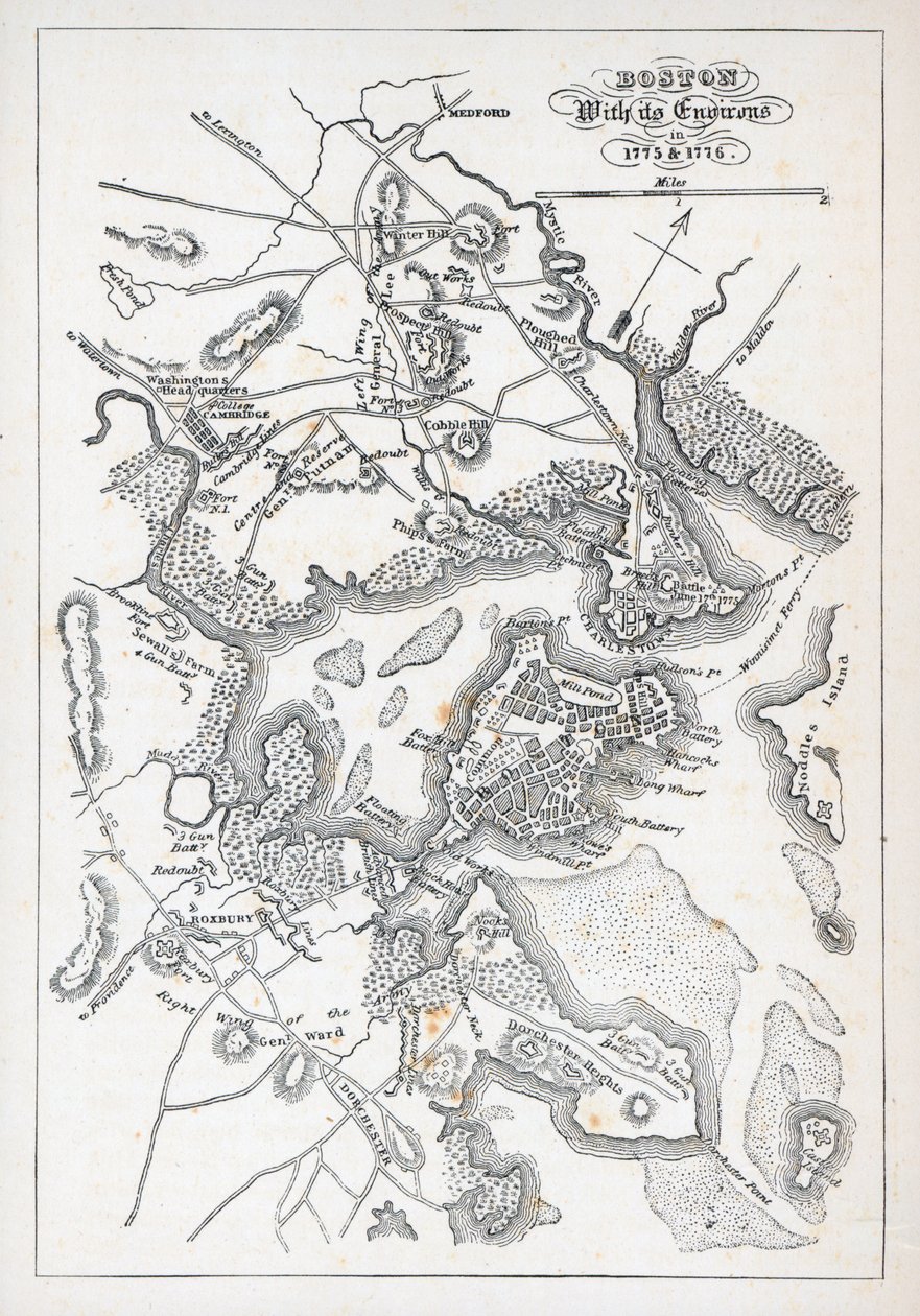 Boston and Its Environs in 1775 and 1776 by American School