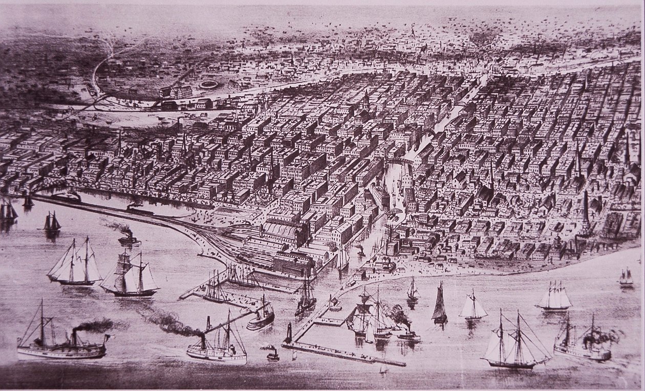Chicago before the Great Fire of 1871 by American School