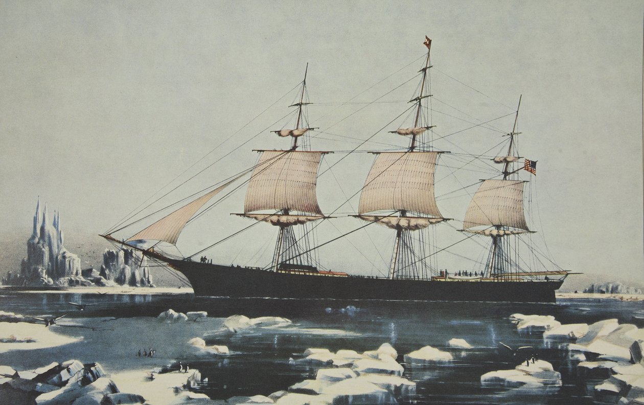 Clipper Ship, Red Jacket - In the Ice off Cape Horn, on her passage from Australia, to Liverpool, August 1854 by American School