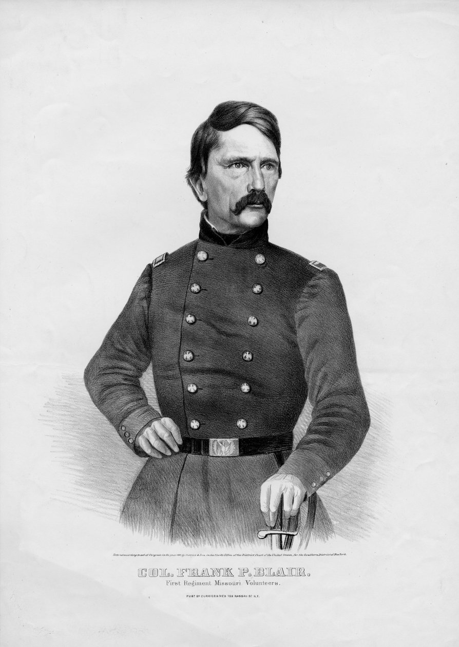 Col. Frank P. Blair: First Regiment Missouri Volunteers, pub. by Currier & Ives, 1861 by American School