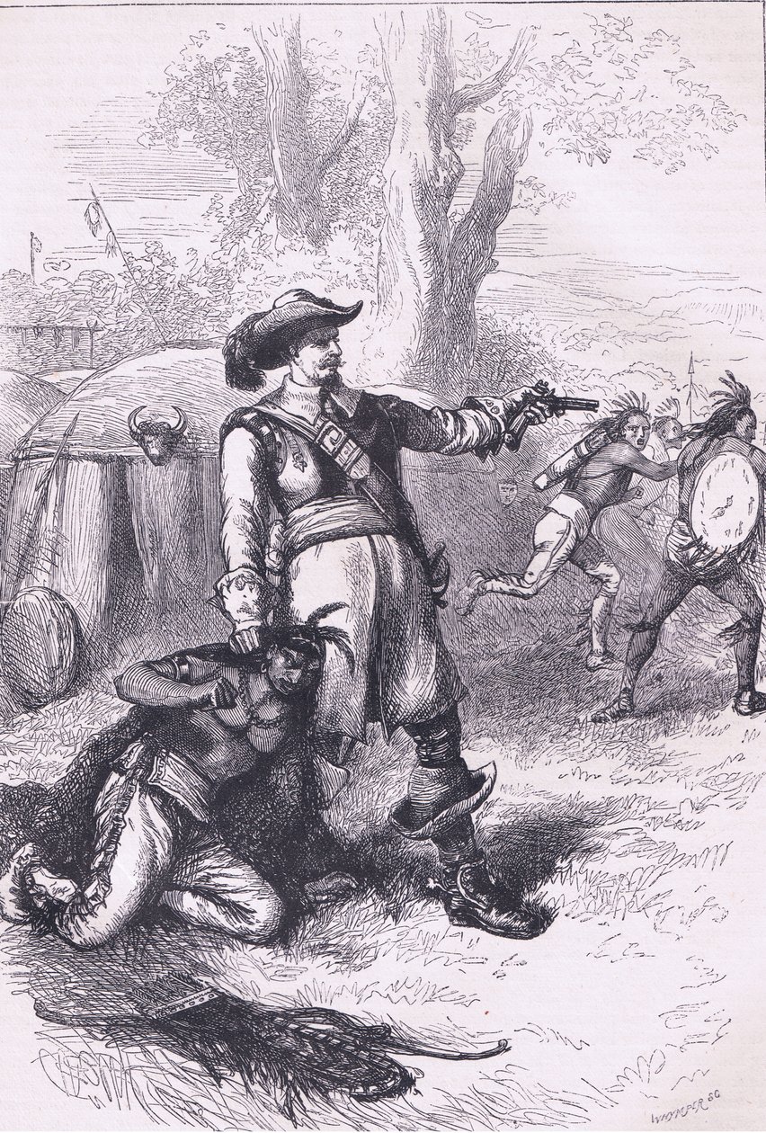 Colonel Atherton and the Indians 1661, illustration from Cassell