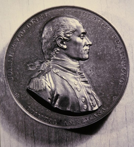 Commemorative medal of John Paul Jones, after a portrait by Jean-Antoine Houdon by American School