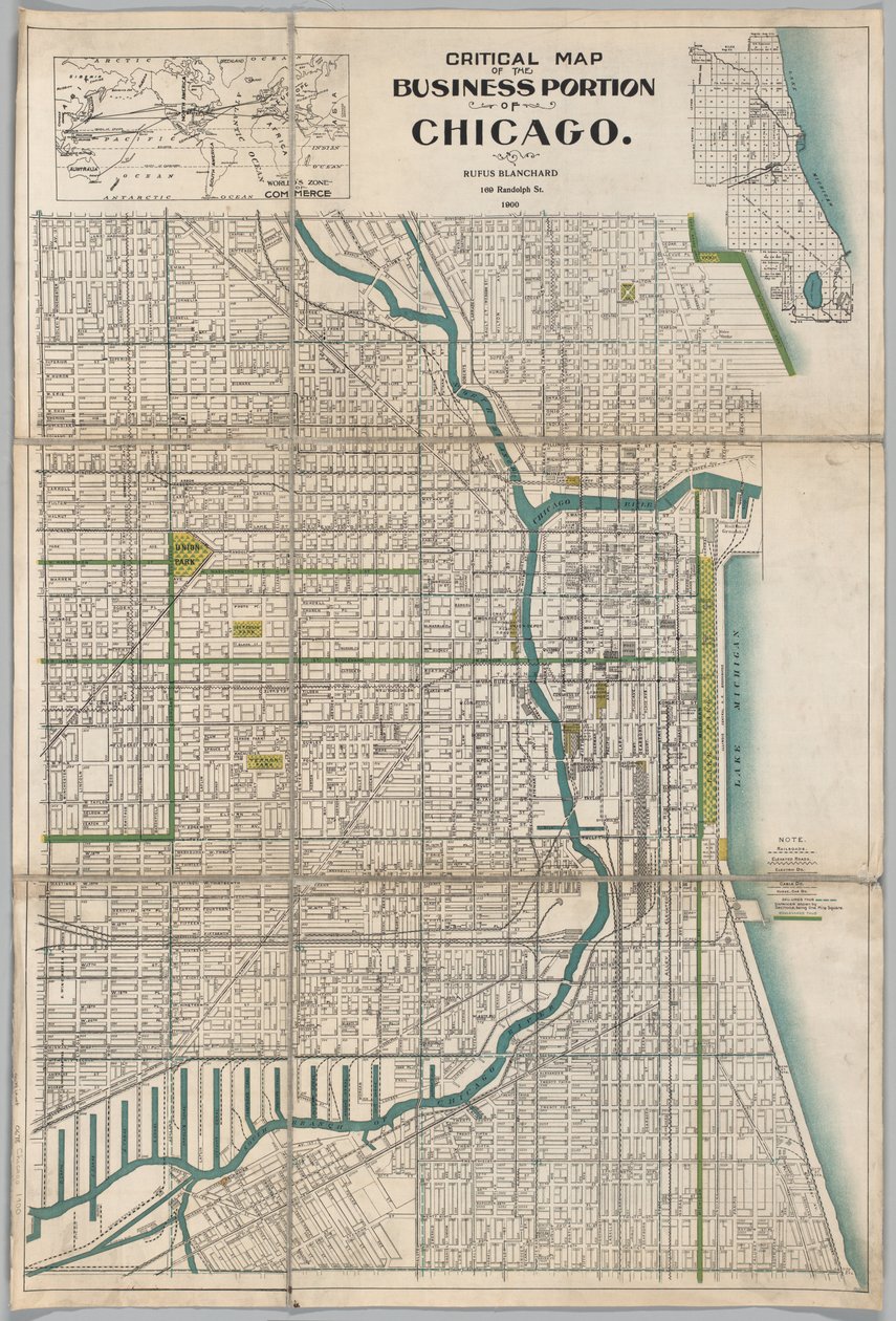 Critical Map of the Business Portion of Chicago by American School
