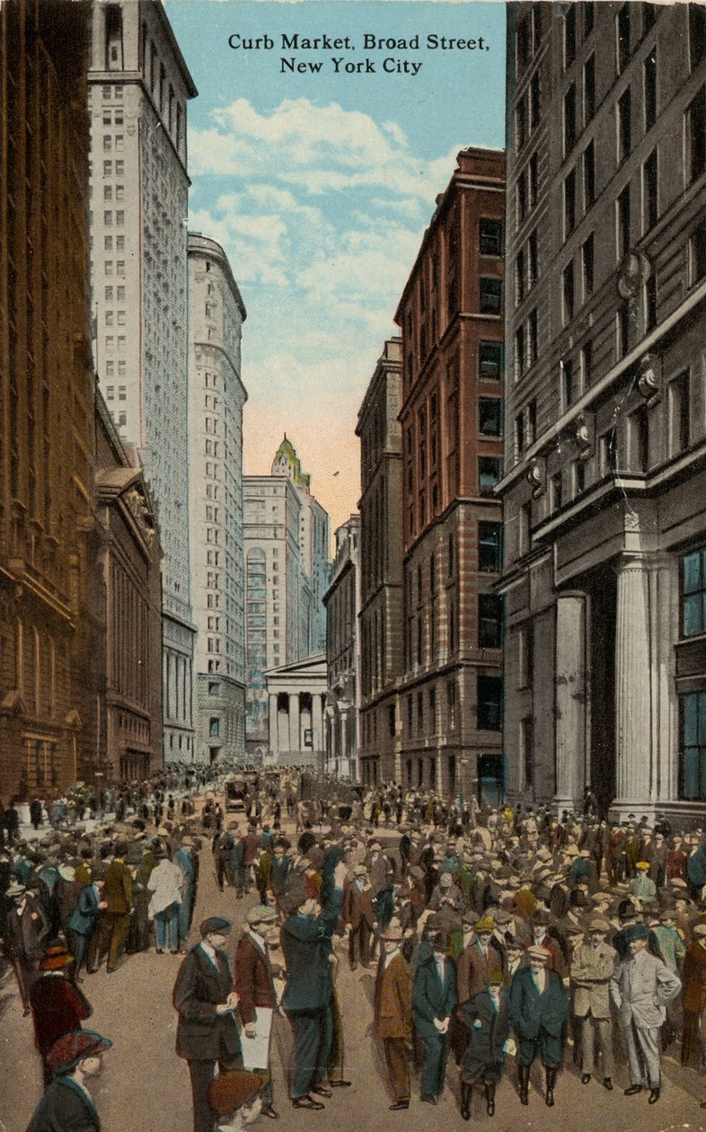 Curb Market, Broad Street, New York City by American School